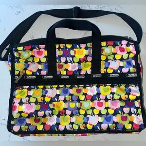Lesportsac Multicolor Apple Print Tote Bag - Black Trim